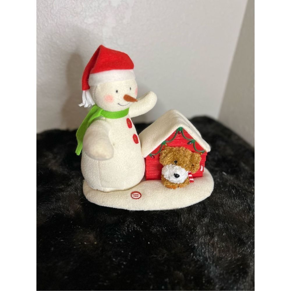 2011 Hallmark Jingle Pals DECK THE HALLS DUO Snowman Dog Animated/Lights/Singing